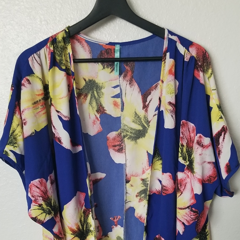 Bright Blue Floral Wrap